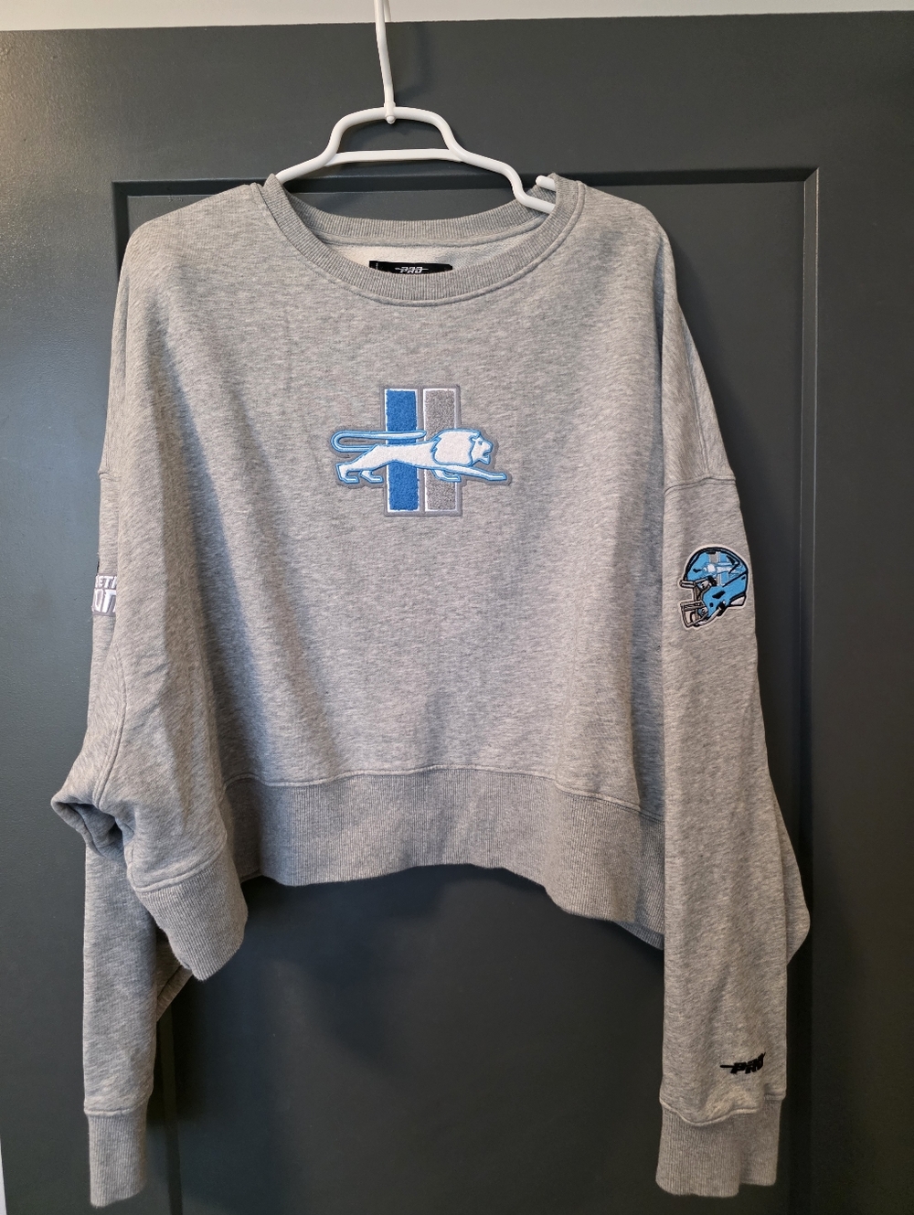 Detroit LionsWomen's Pro Standard Heather Gray Detroit Lions New Helmet Capsule